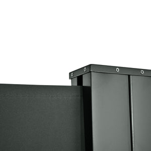 Double Store latéral Brise-Vue paravent rétractable dim. 6L x 1,80H m Polyester Anti-UV Haute densité 180 g/m² Gris