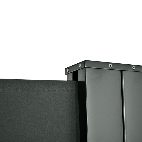 Double Store latéral Brise-Vue paravent rétractable dim. 6L x 1,80H m Polyester Anti-UV Haute densité 180 g/m² Gris
