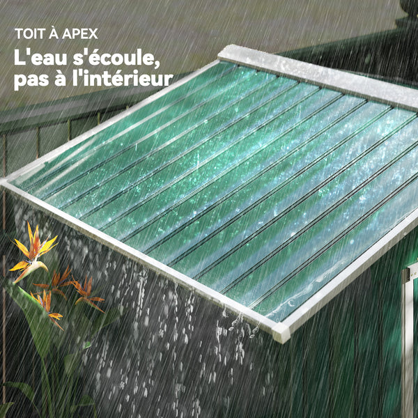 Abri de Jardin 2,42 m² - Remise pour Outils avec Fondation - cabanon Porte verrouillable - dim. 213L x 130l x 185H cm - tôle d'acier Vert