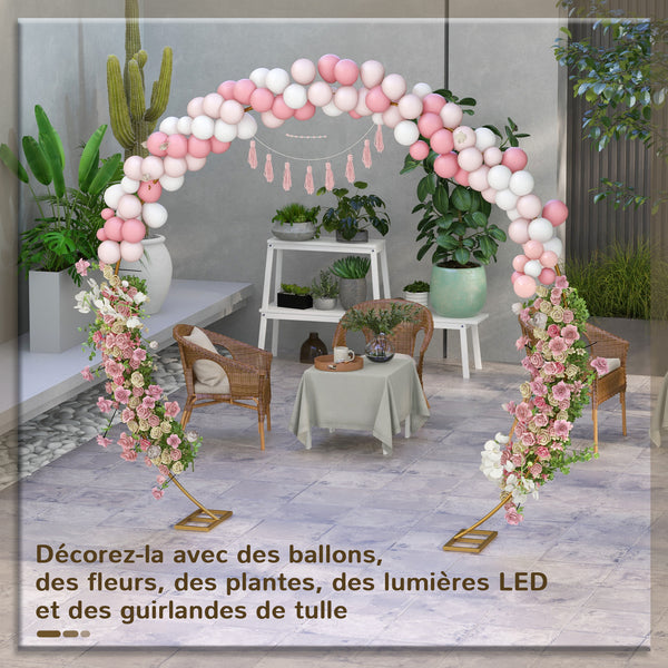 Arche de ballon arche pour ballon arche pour plantes grimpantes pour mariage, anniversaire, cérémonie et banquet en acier doré