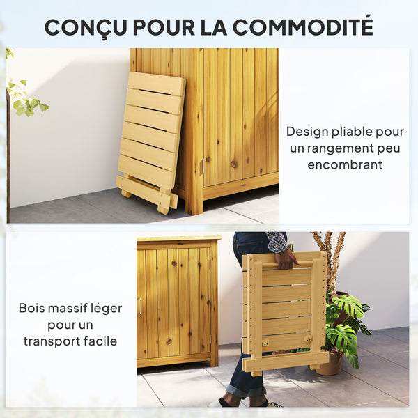 Table basse pliante en bois massif, table d'appoint pliante, légère, dessus à lattes, pour balcon, jardin, terrasse, 40 x 43 x 40 cm, bois naturel