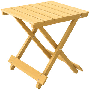 Table basse pliante en bois massif, table d'appoint pliante, légère, dessus à lattes, pour balcon, jardin, terrasse, 40 x 43 x 40 cm, bois naturel