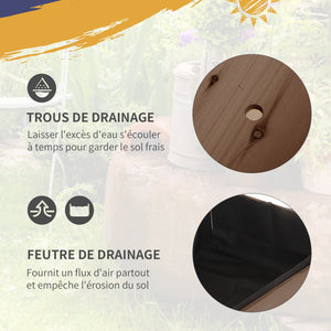 Jardinière sur Pied - Potager sur roulettes - étagère, Tablette Rabattable, Inserts d'irrigation, Feutre de Drainage Inclus - Bois Sapin pré-huilé