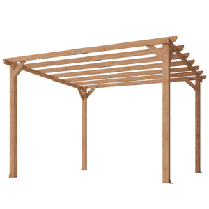 Pergola en bois massif de jardin 3 x 3 m - structure robuste avec poteaux 90 mm et 7 poutres - tonnelle extérieur stable pour vignes et plantes grimpantes, effet bois d'érable