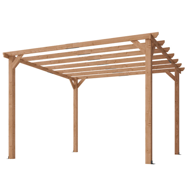 Pergola en bois massif de jardin 3 x 3 m - structure robuste avec poteaux 90 mm et 7 poutres - tonnelle extérieur stable pour vignes et plantes grimpantes, effet bois d'érable
