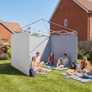 Lot de 3 parois latérales pour tonnelle de 3 x 3 m, Panneaux Latéraux pour pavillon, fermeture éclair, en tissu Oxford, blanc