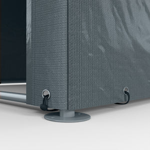Abri de jardin tente de stockage portable abri de vélo garage pour extérieur avec cadre en métal galvanisé et grande porte, 1,6 x 2,2 m gris foncé