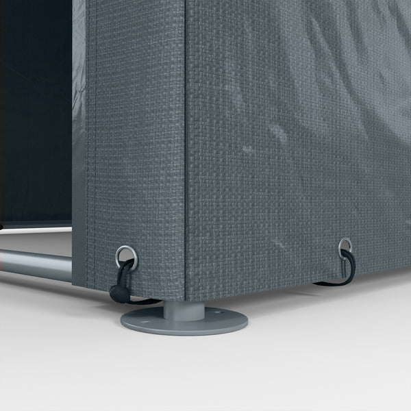 Abri de jardin tente de stockage portable abri de vélo garage pour extérieur avec cadre en métal galvanisé et grande porte, 1,6 x 2,2 m gris foncé