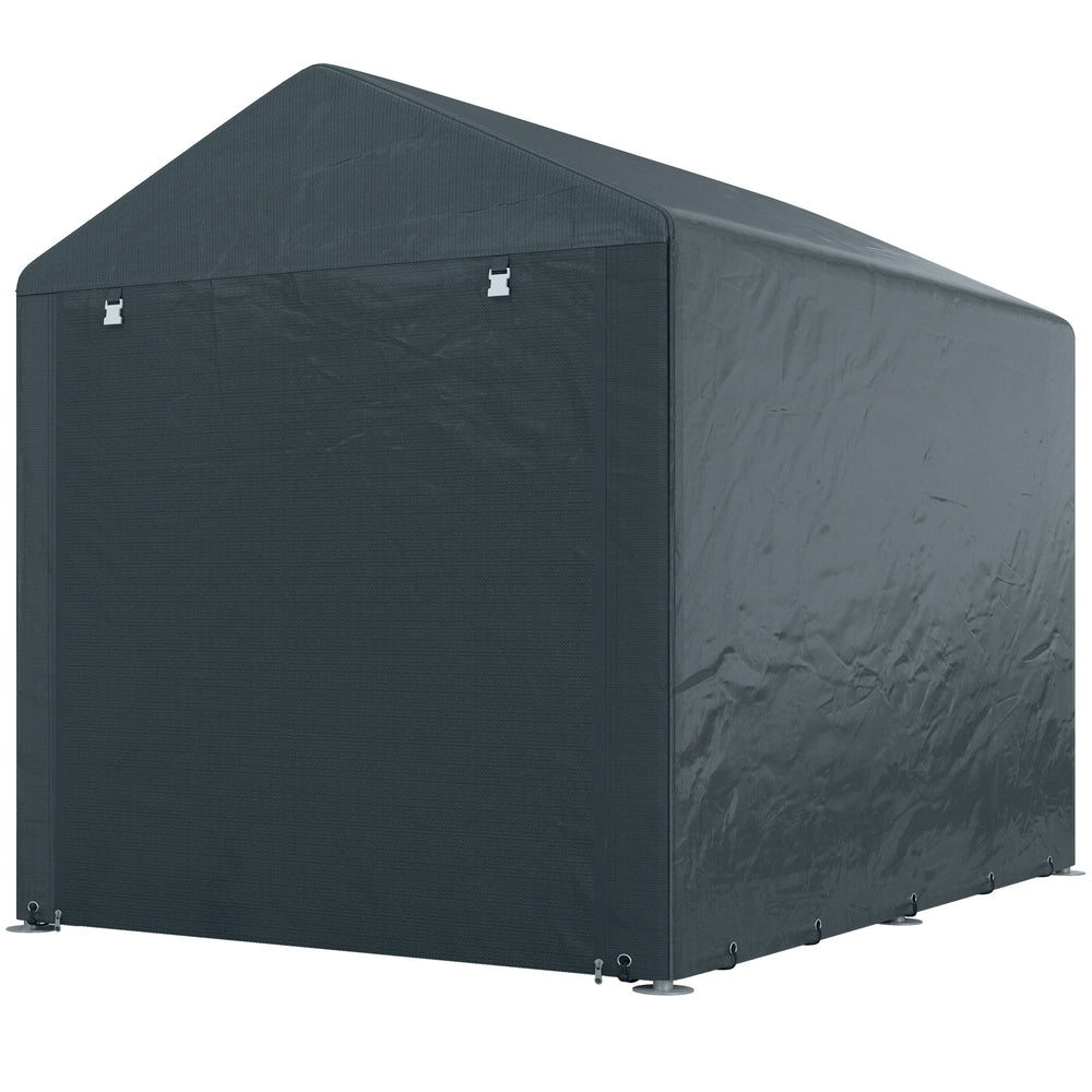 Abri de jardin tente de stockage portable abri de vélo garage pour extérieur avec cadre en métal galvanisé et grande porte, 1,6 x 2,2 m gris foncé