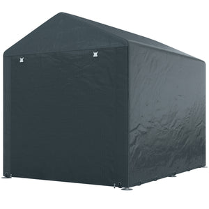 Abri de jardin tente de stockage portable abri de vélo garage pour extérieur avec cadre en métal galvanisé et grande porte, 1,6 x 2,2 m gris foncé