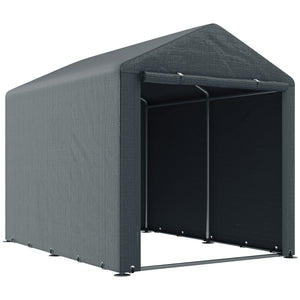 Abri de jardin tente de stockage portable abri de vélo garage pour extérieur avec cadre en métal galvanisé et grande porte, 1,6 x 2,2 m gris foncé
