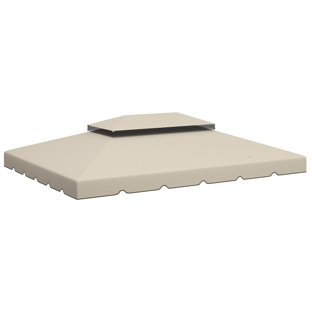 Toile de rechange pour pavillon tonnelle tente toit de remplacement gazebo de jardin tissu polyester haute densité 170 g/m² 4 x 3 m beige