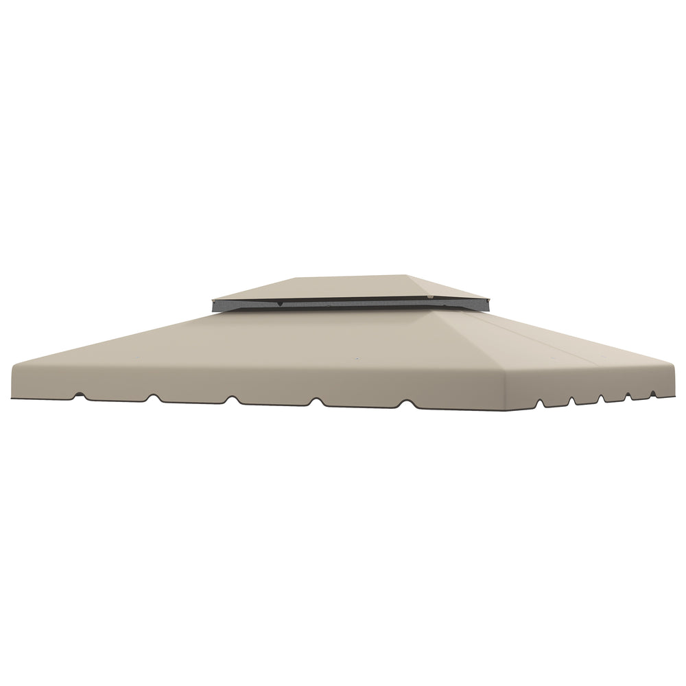Toile de rechange pour pavillon tonnelle tente toit de remplacement gazebo de jardin tissu polyester haute densité 170 g/m² 4 x 3 m beige
