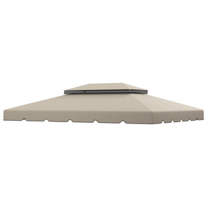 Toile de rechange pour pavillon tonnelle tente toit de remplacement gazebo de jardin tissu polyester haute densité 170 g/m² 4 x 3 m beige
