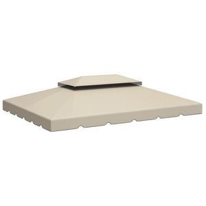 Toile de rechange pour pavillon tonnelle tente toit de remplacement gazebo de jardin tissu polyester haute densité 170 g/m² 4 x 3 m beige