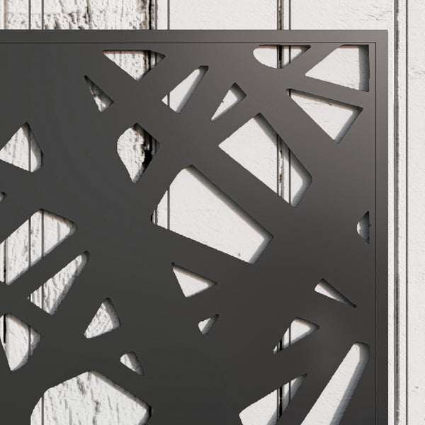 Jardinière avec treillis, brise-vue paravent, jardinière extérieure métal sur pieds ou murale, motifs de lignes, bac à fleurs rectangulaire balcon terrasse patio, 61x23x113 cm, noir