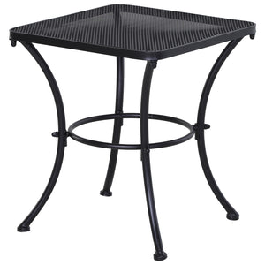Table Basse carrée Bistro de Jardin dim. 45L x 45l x 50H cm piètement arqué Plateau maillé métal époxy anticorrosion Noir