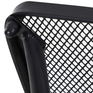 Table Basse carrée Bistro de Jardin dim. 45L x 45l x 50H cm piètement arqué Plateau maillé métal époxy anticorrosion Noir