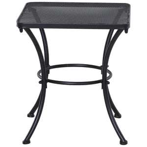 Table Basse carrée Bistro de Jardin dim. 45L x 45l x 50H cm piètement arqué Plateau maillé métal époxy anticorrosion Noir