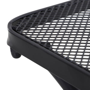 Table Basse carrée Bistro de Jardin dim. 45L x 45l x 50H cm piètement arqué Plateau maillé métal époxy anticorrosion Noir