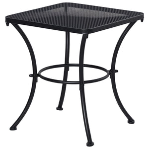 Table Basse carrée Bistro de Jardin dim. 45L x 45l x 50H cm piètement arqué Plateau maillé métal époxy anticorrosion Noir