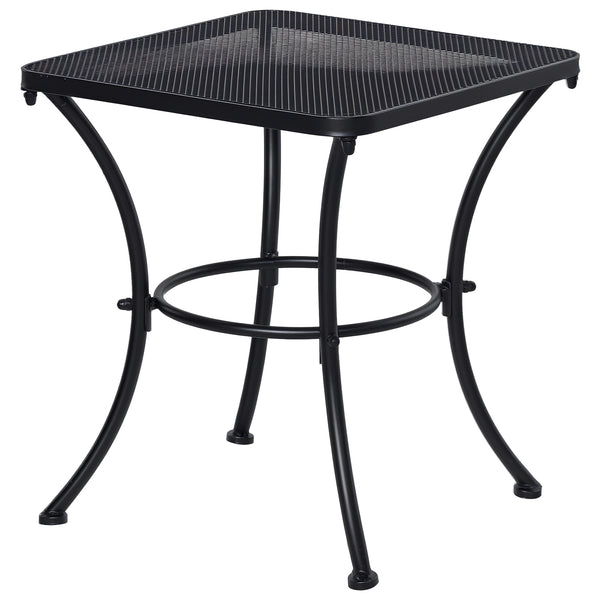 Table Basse carrée Bistro de Jardin dim. 45L x 45l x 50H cm piètement arqué Plateau maillé métal époxy anticorrosion Noir