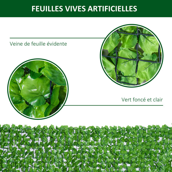 Haie Artificiel Brise-Vue décoration Rouleau 3L x 1H m Feuillage réaliste Anti-UV Vert
