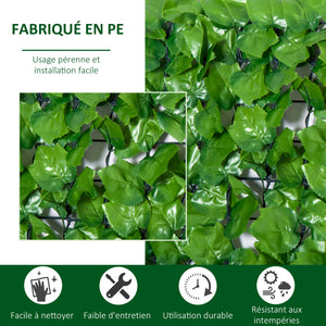 Haie Artificiel Brise-Vue décoration Rouleau 3L x 1H m Feuillage réaliste Anti-UV Vert