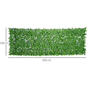 Haie Artificiel Brise-Vue décoration Rouleau 3L x 1H m Feuillage réaliste Anti-UV Vert