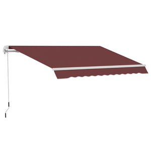 Store banne Manuel rétractable Angle Réglable Aluminium Polyester imperméabilisé 3,5 x 2,5 m rouge