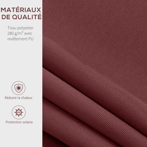 Store banne Manuel rétractable Angle Réglable Aluminium Polyester imperméabilisé 3,5 x 2,5 m rouge