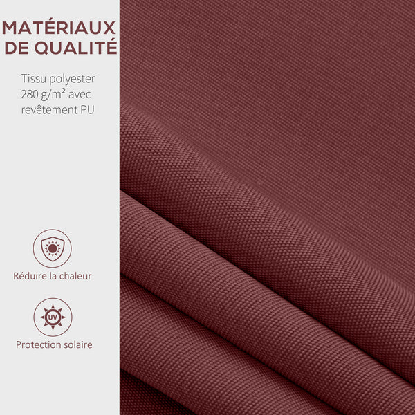 Store banne Manuel rétractable Angle Réglable Aluminium Polyester imperméabilisé 3,5 x 2,5 m rouge