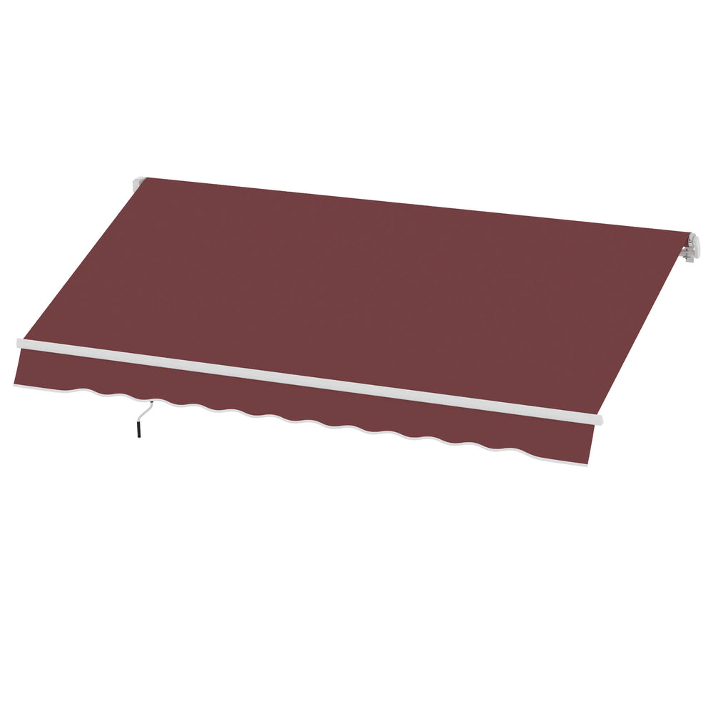 Store banne Manuel rétractable Angle Réglable Aluminium Polyester imperméabilisé 3,5 x 2,5 m rouge
