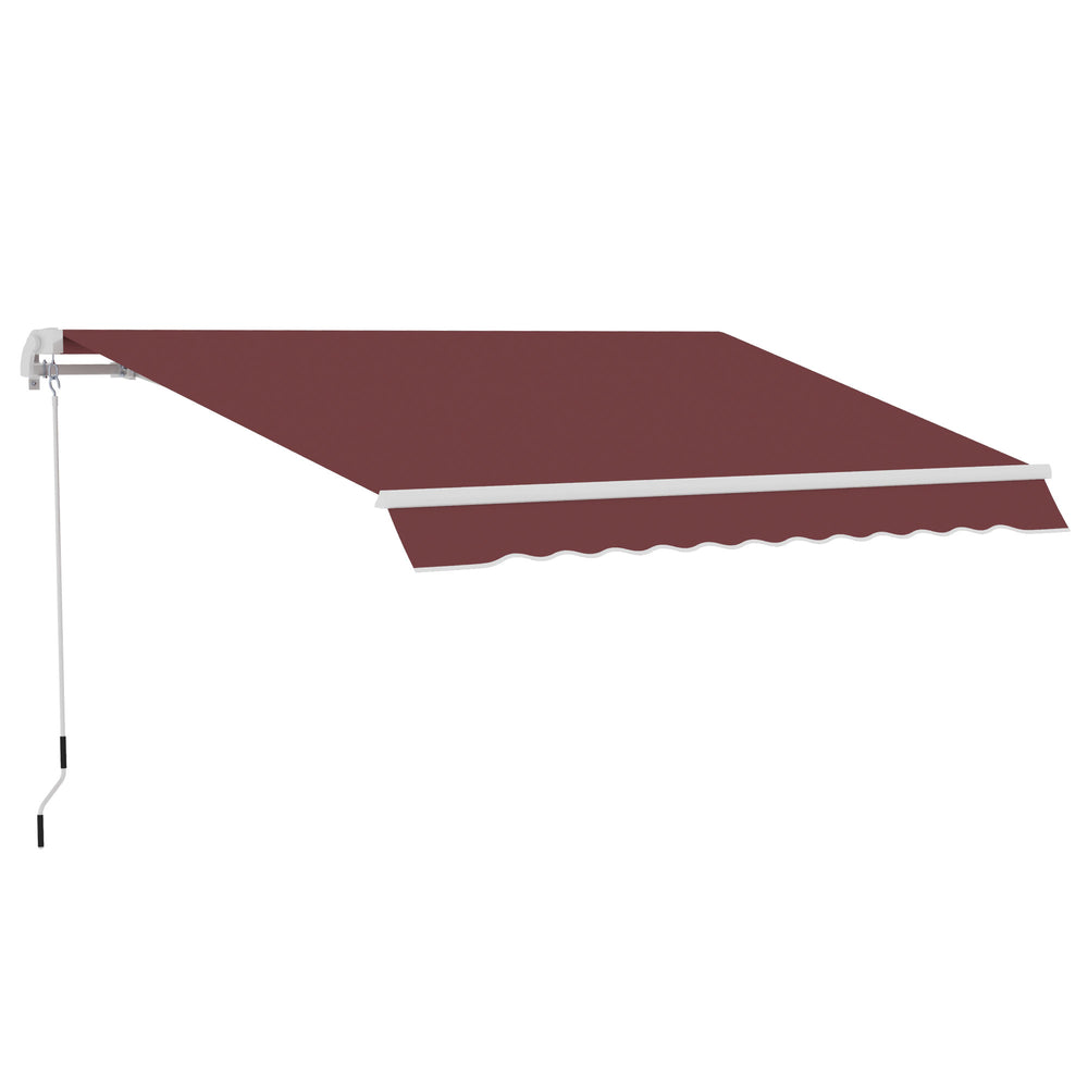 Store banne Manuel rétractable Angle Réglable Aluminium Polyester imperméabilisé 3,5 x 2,5 m rouge