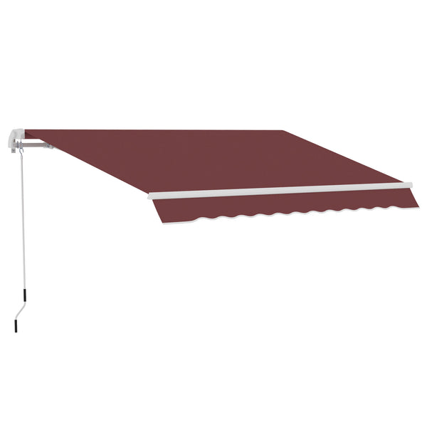 Store banne Manuel rétractable Angle Réglable Aluminium Polyester imperméabilisé 3,5 x 2,5 m rouge