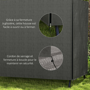 Housse de protection pour balancelle de jardin housse de balancelle de jardin toile Oxford ouverture zippée 177 x 114 x 152 cm gris foncé