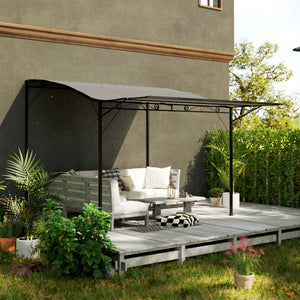 Pergola tonnelle de jardin avec auvent réglable acier polyester haute densité gris foncé