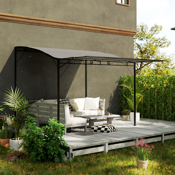 Pergola tonnelle de jardin avec auvent réglable acier polyester haute densité gris foncé
