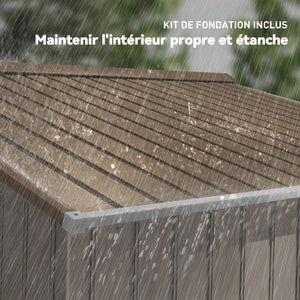 Abri de Jardin 4,9 m² cabane de jardin armoire de jardin Dim. 2,77L x 1,95l x 1,92H m Porte coulissante ventilations tôle Acier Jaune