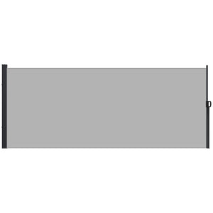 Store latéral Brise-Vue paravent rétractable de jardin dim. 3L x 2H m alu. Polyester Anti-UV Haute densité 180 g/m² Gris clair