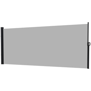 Store latéral Brise-Vue paravent rétractable de jardin dim. 3L x 2H m alu. Polyester Anti-UV Haute densité 180 g/m² Gris clair