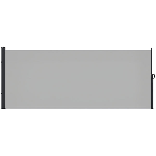 Store latéral Brise-Vue paravent rétractable de jardin dim. 3L x 2H m alu. Polyester Anti-UV Haute densité 180 g/m² Gris clair