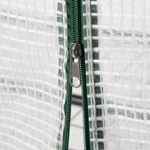 Serre de jardin PE avec étagères 4 niveaux, serre de balcon, bâche renforcée 140 /m², châssis en acier, porte zippée enroulable, pour légumes plantes, intérieur extérieur, 70x50x160cm, blanc
