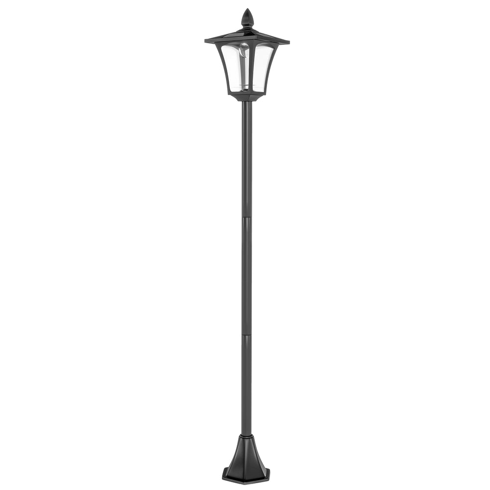 Luminaire extérieur lampadaire sur pied solaire lampadaire lanterne classique LED 40 Lm dim. 18L x 18l x 160H cm noir