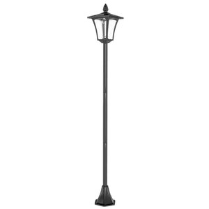 Luminaire extérieur lampadaire sur pied solaire lampadaire lanterne classique LED 40 Lm dim. 18L x 18l x 160H cm noir