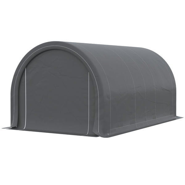 Tente garage carport dim. 5L x 3l x 2,4H m acier galvanisé robuste PE haute densité 190 g/m² imperméable anti-UV gris
