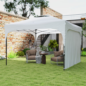 Tonnelle pop-up tente barnum de jardin pliant avec paroi latérale amovible + sac de transport acier tissu Oxford 3 x 3 x 2,65 m blanc