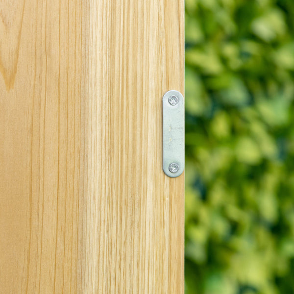 Armoire de jardin, armoire de rangement de jardin, avec plateau en métal galvanisé étagère double porte avec poignée pieds surélevés en bois massif 80 x 45 x 92 cm bois naturel