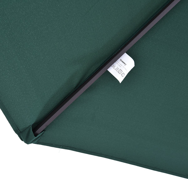 Parasol de jardin exterieur parasol double rectangulaire 4,6L x 2,7l x 2,4H m avec ouverture fermeture manivelle, cadre en acier, toile 180 g/m², parasol pour balcon, piscine, vert