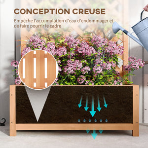 Jardinière avec Treillis - bac à Fleurs - dim. 76L x 36l x 170H cm - Fond à Lattes - Bois Sapin pré-huilé